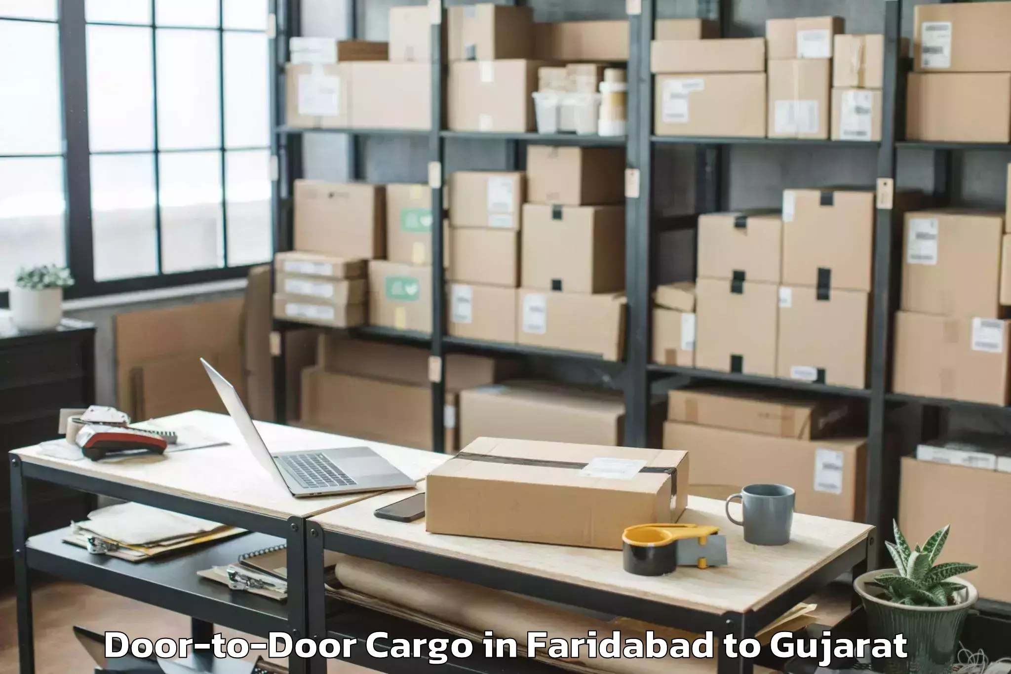 Book Your Faridabad to Delvada Door To Door Cargo Today